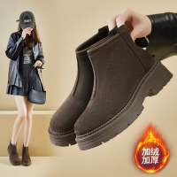ins潮加绒马丁靴女冬季新款休闲鞋增高学生保暖机车靴