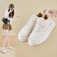 冬季加绒小白鞋新款韩版ins女学生厚底增高运动板鞋休闲