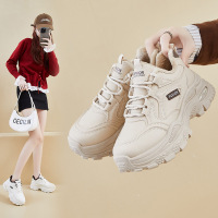 冬季加绒老爹鞋新款韩版ins女学生厚底运动增高休闲保暖