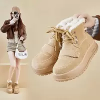 加绒高帮雪地靴女冬季新款学生ins韩版保暖休闲厚底增高