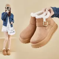 加绒高帮雪地靴女冬季新款学生ins韩版保暖休闲街拍增高