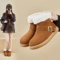 加绒高帮雪地靴女冬季新款学生ins韩版保暖休闲鞋增高