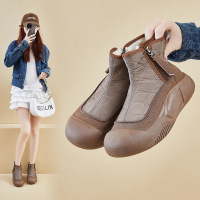 加绒高帮雪地靴女冬季新款学生ins韩版保暖休闲鞋增高