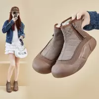 加绒高帮雪地靴女冬季新款学生ins韩版保暖休闲鞋增高