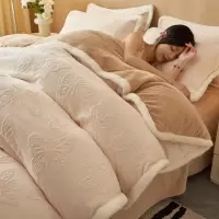 加厚花牛奶绒被套单件家用珊瑚绒被罩三件套冬季单人加绒被套3