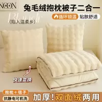 兔毛绒抱枕被子两用新款加厚车用毯子办公室午睡小被子可收纳