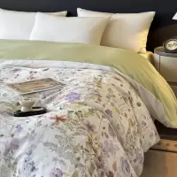 秋冬厚实感生态磨毛100全棉被套单件单买纯棉小清新印花被罩150