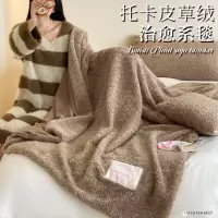 韩系卧室纯色皮草绒毛毯秋冬加厚牛奶绒沙发盖毯办公室午睡休闲毯