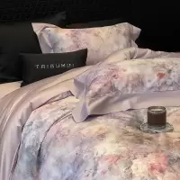 秋冬浪漫美式风100s长绒棉四件套全棉印花被套亲肤细腻舒适