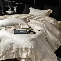 轻奢风140s澳棉四件套全棉亲肤床盖床单精致提花被套乔迁高档床品