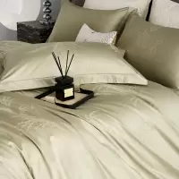 高端清新100s新疆长绒棉四件套穗穗平安纯棉全棉被套乔迁搬家送礼