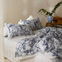 东方美学全棉四件套复古印花纯棉亲肤被套母婴同用家居轻奢意境