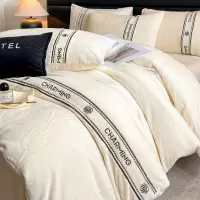 高级感烂花牛奶绒床上四件套新款冬季加厚床单被套床笠床品