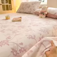 加厚花牛奶珊瑚绒床单单件冬季加绒被单人保暖毛绒床笠罩三件套