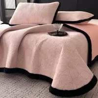 新款牛奶绒床盖单件冬季珊瑚绒夹棉床护垫加绒加厚床单三件套