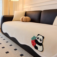 新款雪尼尔异形一片式直排四季通用防滑防猫抓卡通皮沙发垫