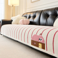 雪尼尔奶油风四季通用一片式防滑沙发垫萌趣高级感沙发套罩坐垫巾
