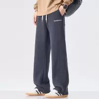 时尚新款休闲卫裤男士宽松直筒阔腿抽绳百搭运动秋冬季长裤子