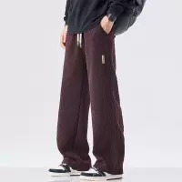 秋冬季宽松百搭潮流长裤男士直筒阔腿休闲裤新款朋克风贴时尚