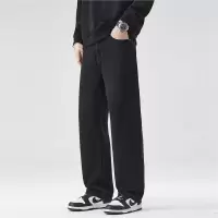 美式牛仔裤男士潮牌直筒宽松阔腿裤新款秋冬季青年休闲长裤男