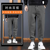 男士秋冬加绒保暖休闲男宽松束脚休闲长裤港版休闲卫裤男新款