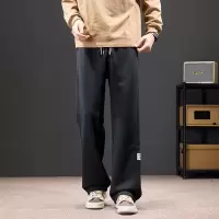 秋冬款加绒保暖休闲裤潮牌美式时尚长裤宽松直筒男士百搭卫裤