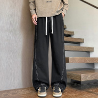 美式复古阔腿牛仔裤秋冬新款显瘦原牛长裤宽松垂感微喇裤