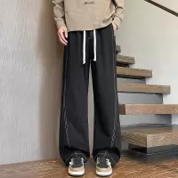 美式复古阔腿牛仔裤秋冬新款显瘦原牛长裤宽松垂感微喇裤