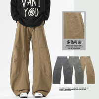 灯笼裤美式复古色布休闲裤宽松cleanfi阔腿垂感立体男 牛仔裤