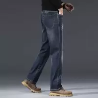 秋冬厚款高腰宽松直筒潮流百搭男士牛仔裤商务休闲潮流百搭长裤男