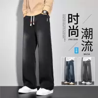 秋冬款新款莱赛尔休闲裤男士时尚百搭直筒宽松显高微阔腿休闲长裤