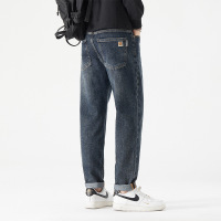 男士锥形牛仔裤年秋冬新款美式休闲百搭小脚裤子男款宽松潮牌