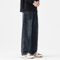 美式复古宽松直筒牛仔裤男士年秋冬新款宽松潮牌阔腿休闲长男