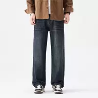 美式年秋冬新款松直筒休闲裤百搭牛仔长裤男士百搭潮牌拖地裤