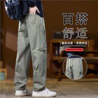 青少年加绒休闲裤男士秋冬工装裤新款美式宽松直筒休闲百搭裤