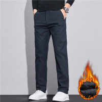 高端冬季加绒加厚休闲裤男士新款百搭宽松直筒商务西裤裤子男