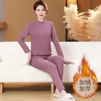 中老年女装加绒加厚保暖内衣套装妈妈秋冬发热打底衫贴身秋衣秋裤