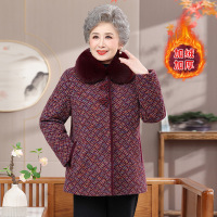 妈妈冬装新款毛呢外套中老年人秋冬加绒加厚呢子上衣奶奶保暖衣服