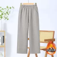 妈妈装裤子秋冬加肥加大码中老年女士加绒加厚直筒裤中年休闲裤