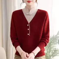 年冬装新款妈妈装毛衣时尚女大码宽松古风针织上衣中老年冬款