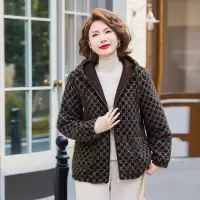 年女装冬装妈妈外套女加棉加厚保暖女士中老年休闲棉衣仿毛女
