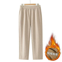 时尚妈妈裤中老年女装洋气休闲裤子女40-60岁松紧腰加绒保暖裤子