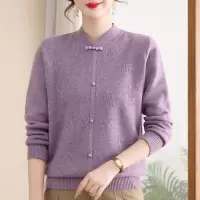 时尚新款加绒妈妈装中老年人衣服加厚女装中年装40-60古风针织衫