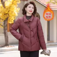 40-60岁中老年女短款棉衣外套女中年妈妈装加绒保暖棉服女冬季女