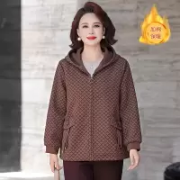 中老年女装洋气加棉加厚衣服时尚大码宽松中年休闲外套保暖冬装女