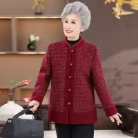 中老年秋冬外套妈妈装时尚毛呢外套女60岁70老人奶奶太太秋装衣服