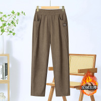冬季裤子中老年女装妈妈外穿直筒长裤冬天加绒加厚中老年人保暖裤
