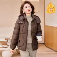 冬季连帽中老年女装时尚保暖棉服妈妈装冬装衣服40-60岁中年棉衣