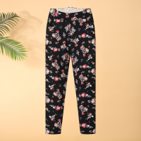 加绒保暖妈妈装时尚碎花休闲长裤中老年人洋气花裤子冬季加厚女装