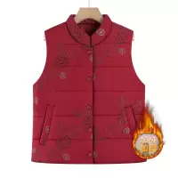 加绒保暖马甲奶奶装洋气简约老太太加厚马夹冬装衣服60-80岁御寒